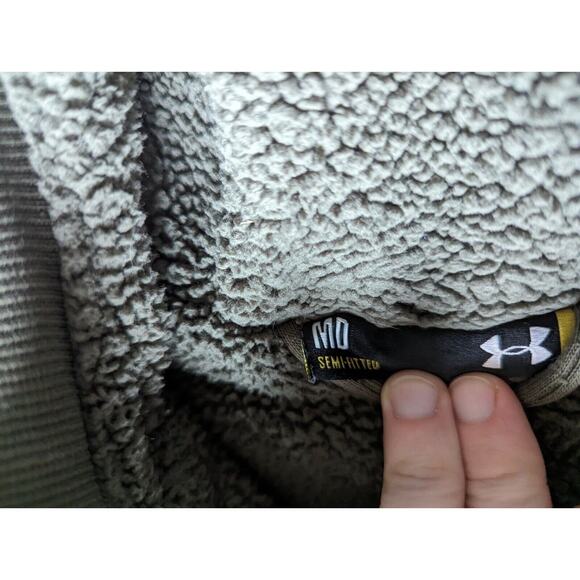 Under Armour Woman's Sz MStorm Green Full Zip Hoodie Semi Fitted Sherpa Lined... - Picture 3 of 12